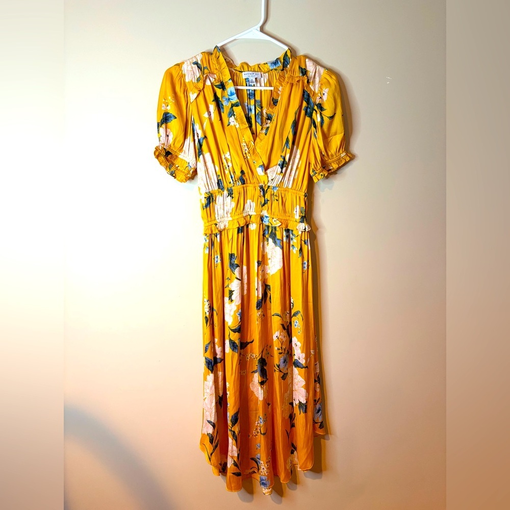 Current Air CanaryYellow Floral Midi Sundress NWOT - Picture 2 of 10